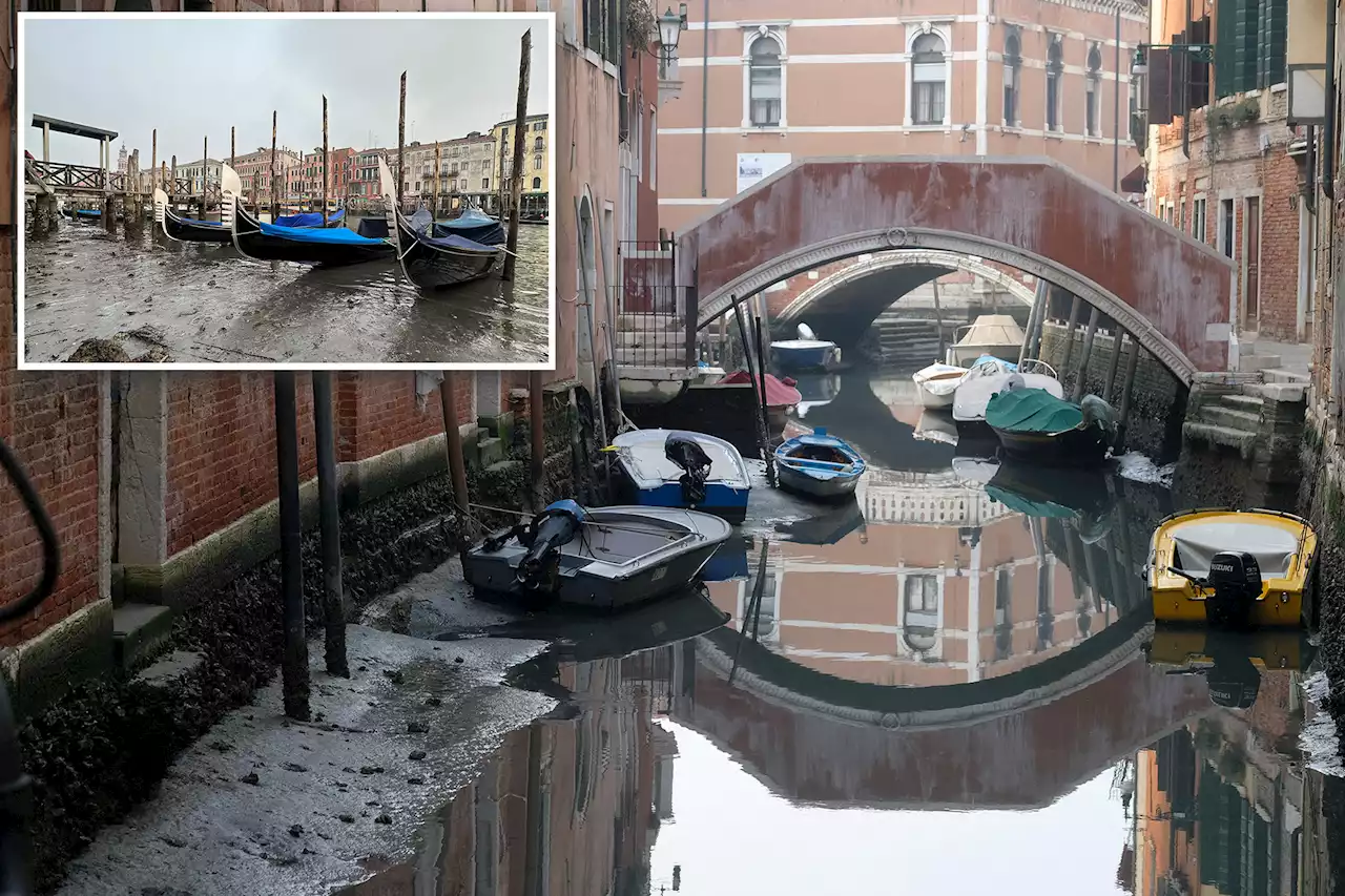 Gondolas stranded in Venice as Italy faces danger of new drought