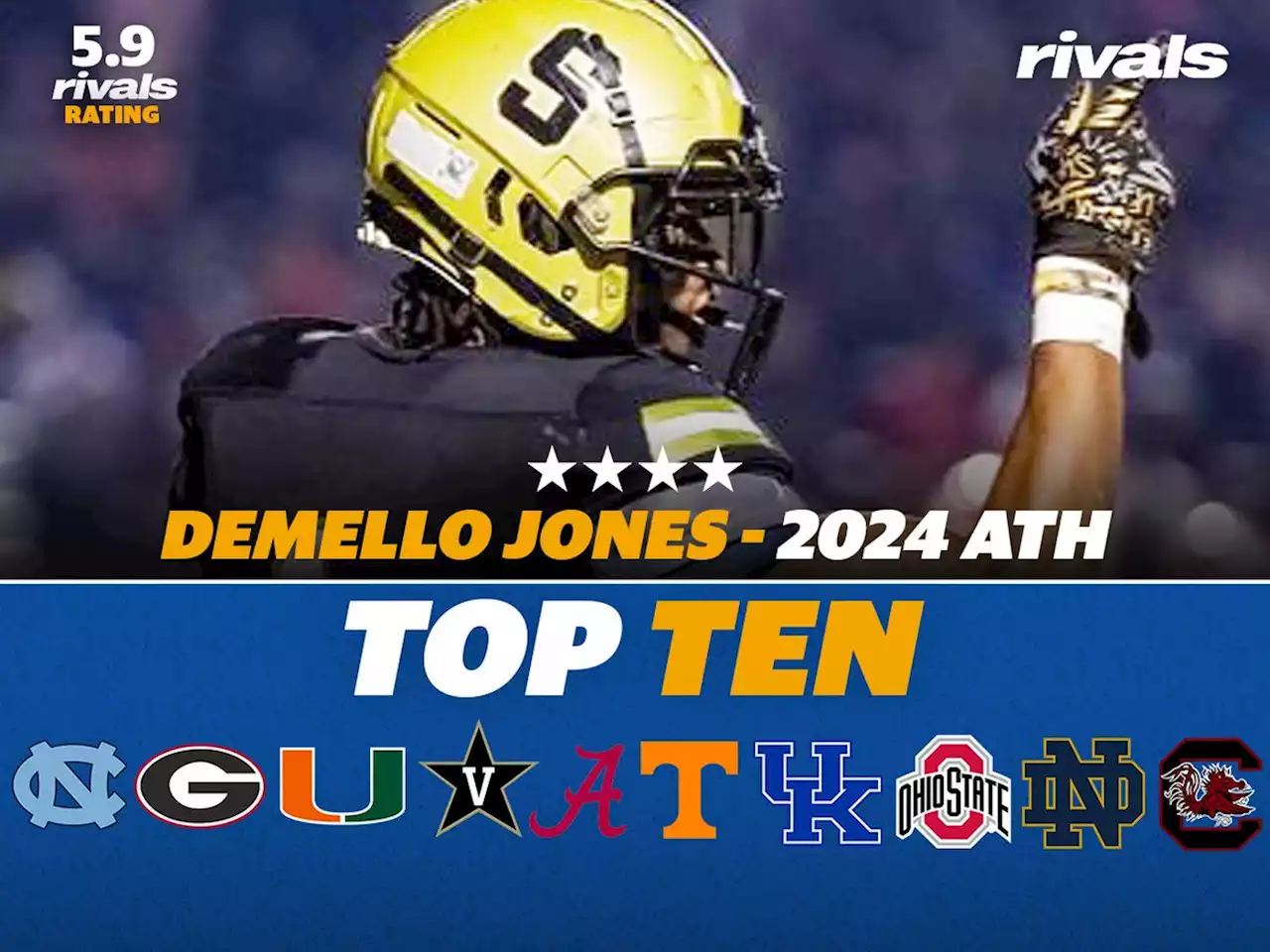 Rivals.com - Georgia four-star 2024 ATH Demello Jones drops top 10