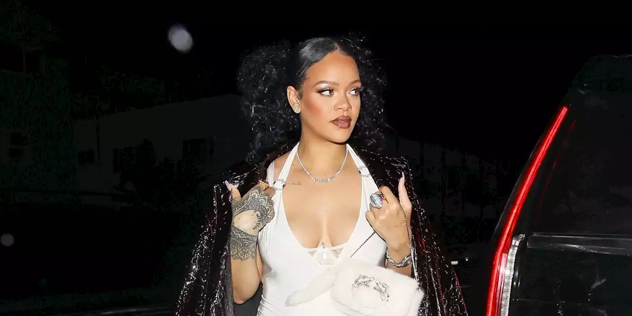 Rihanna Celebrated Her 35th Birthday in a Sheer Bra and White Bodycon Mini Dress After 2nd Pregnancy Reveal