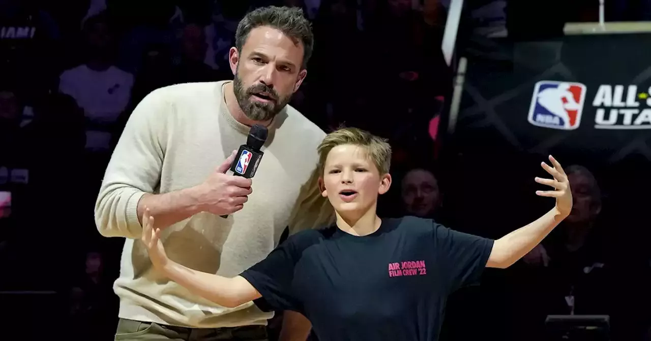 Ben Affleck and Son Samuel NBA All-Star Celebrity Game: Pic