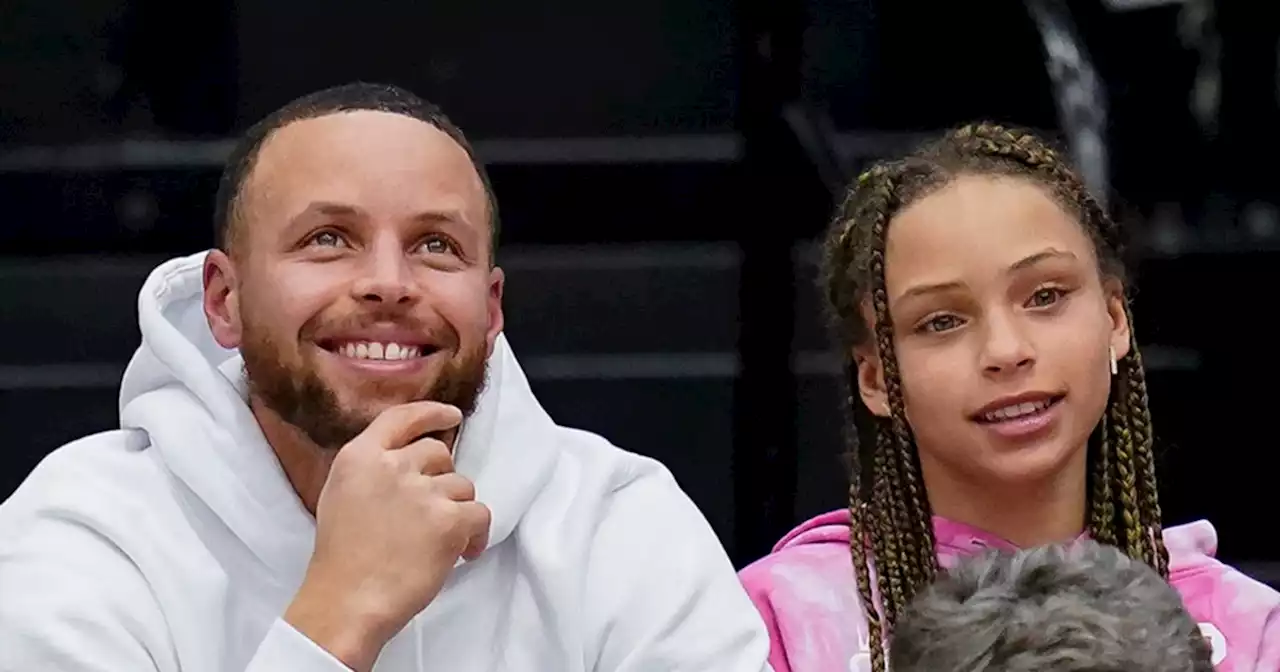 Steph Curry’s daughter Riley is all grown up at college basketball game with dad