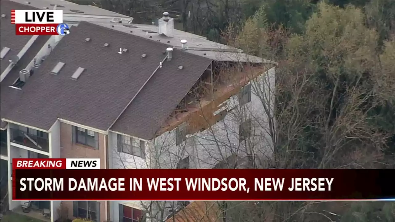 Trees down, buildings damaged after tornado warning in Mercer County, New Jersey