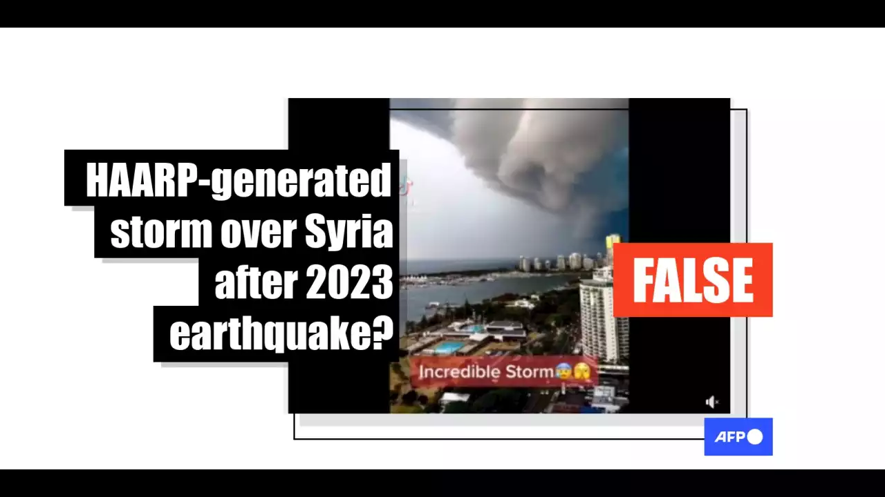 Video of Australia storm falsely shared as 'HAARP cloud over Syria after Turkey earthquake'