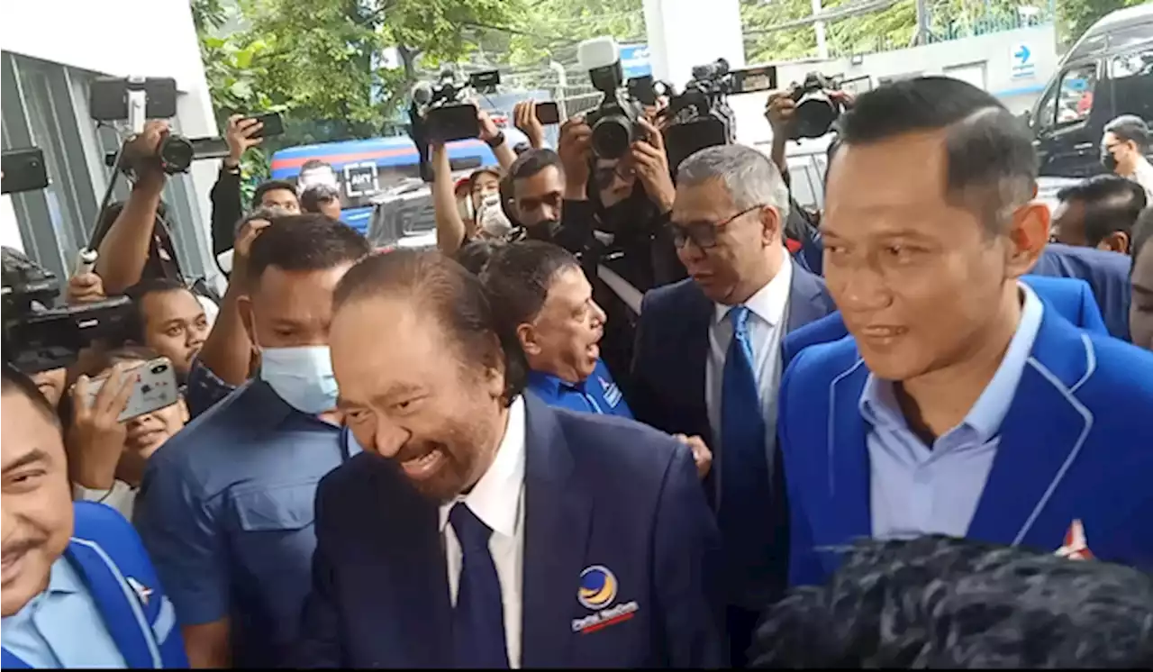 Tiba di DPP Partai Demokrat, Surya Paloh Disambut AHY dan Ibas