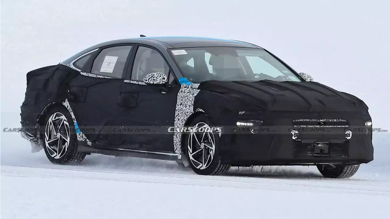 2024 Hyundai Sonata Puts Back Its Camo Suit After Flashing Itself In Video | Carscoops