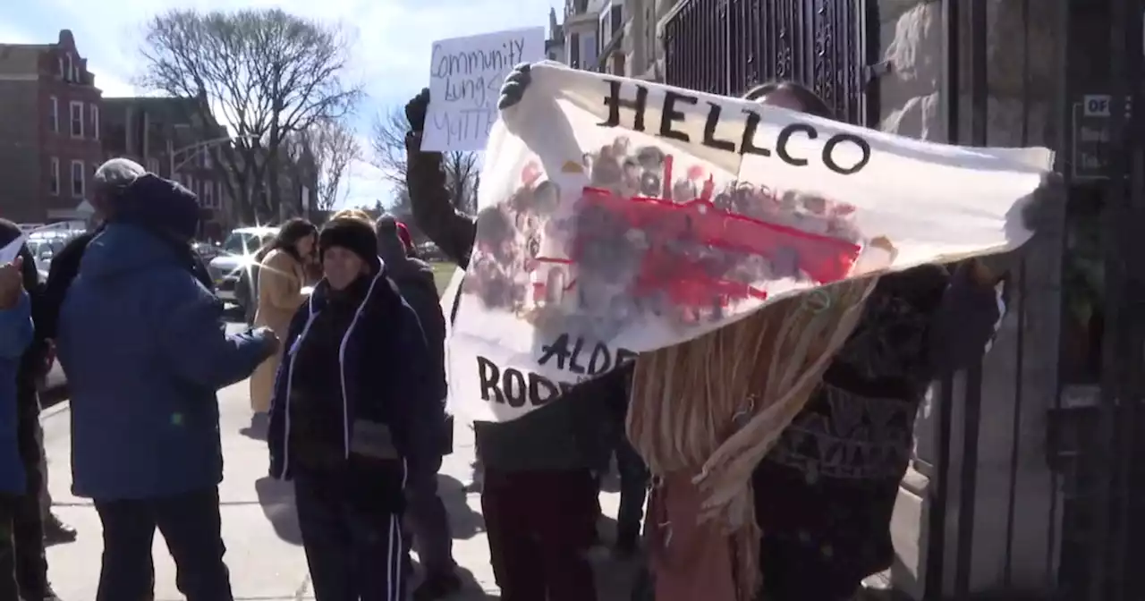 Angry Little Village residents protest after report says botched smokestack implosion was preventable