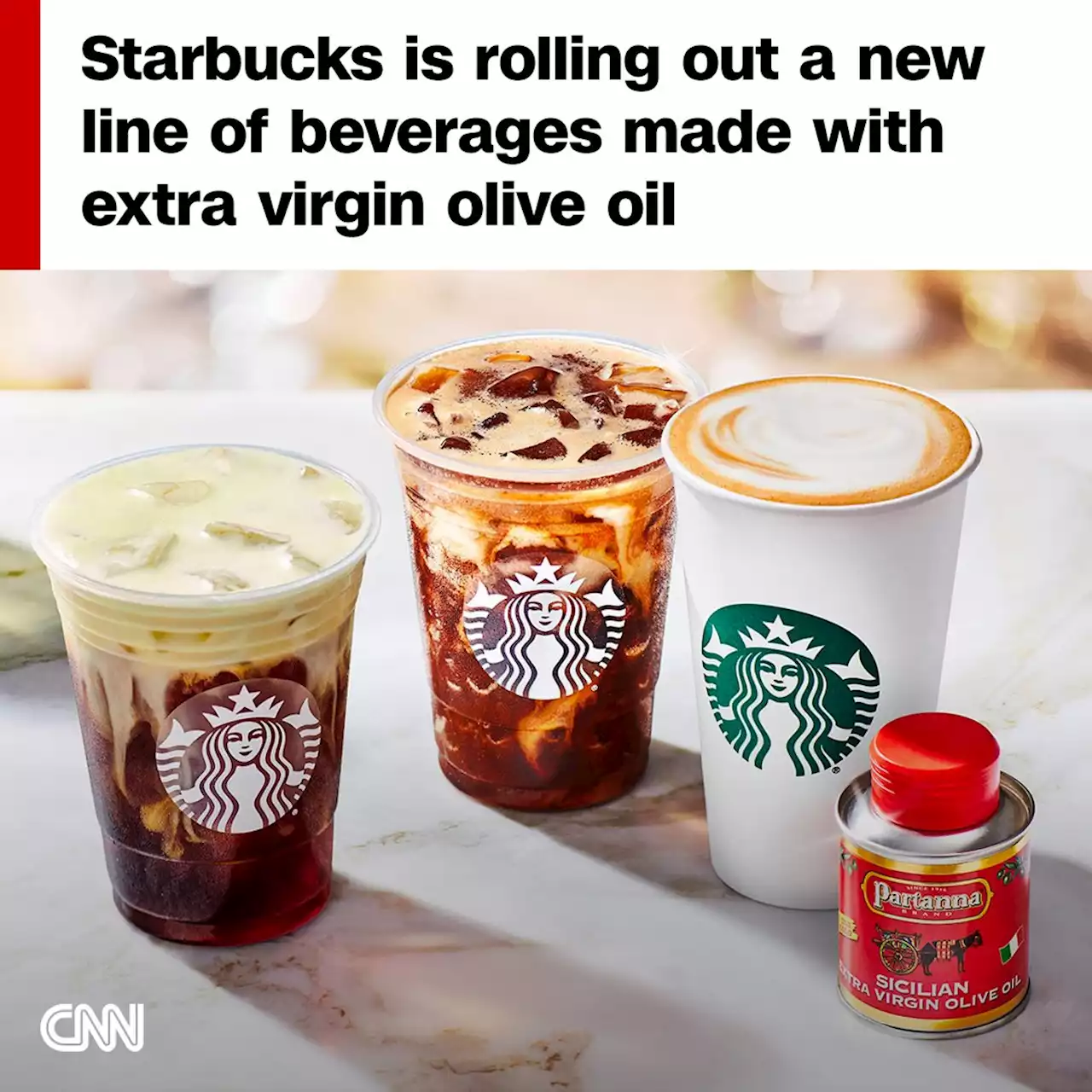 Starbucks' new drinks have a spoonful of olive oil in every cup | CNN Business