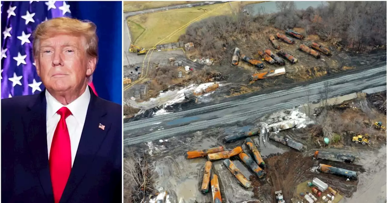 WATCH LIVE: Trump visits site of toxic train derailment in East Palestine, Ohio