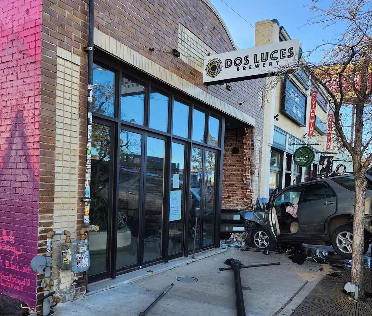 Dos Luces Brewery Is Shut Down After Car Crashes Through Building