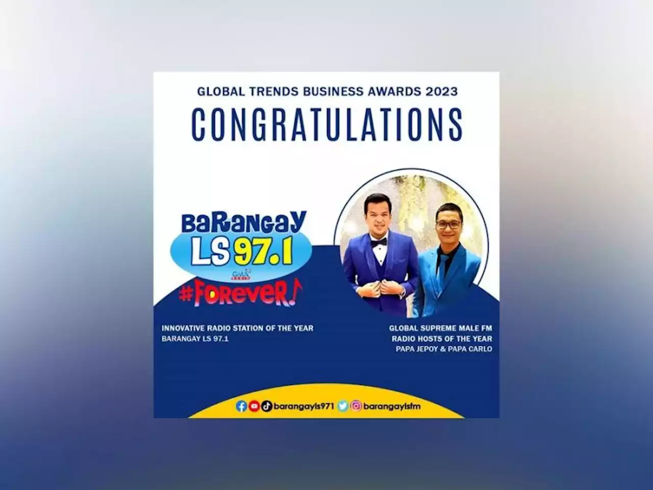 Barangay LS Forever, hinirang na Innovative Radio Station of the Year | GMANetwork.com - Radio - Articles