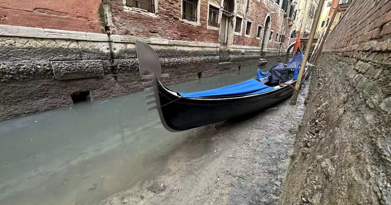 Prolonged low tides in Italy see smaller canals dry up in Venice