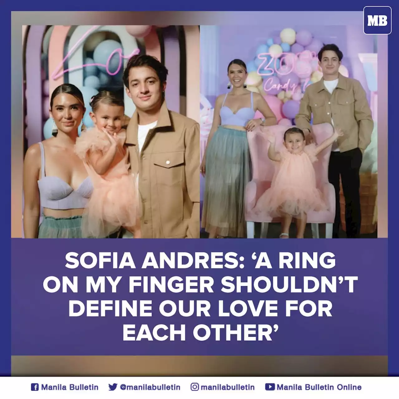 Sofia Andres: 'A ring on my finger shouldn’t define our love for each other'