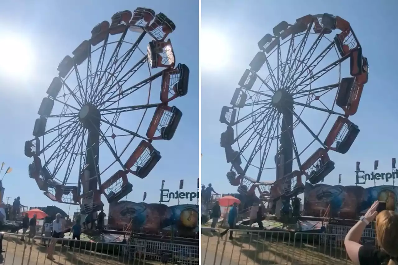 Florida fairgoers get stuck upside-down on ride in terrifying mishap