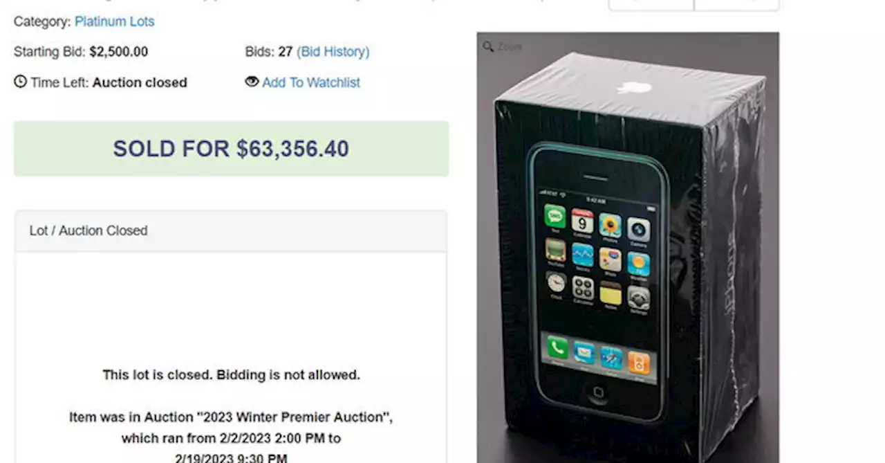 ปิดประมูล 'iPhone รุ่นแรก' ในราคากว่า 2.2 ล้านบาท