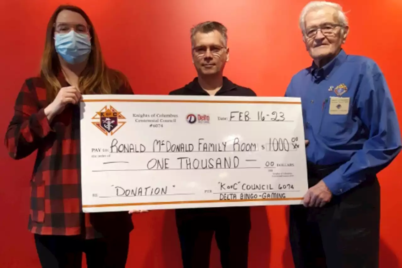 Knights of Columbus donate $1,000 to Ronald McDonald House