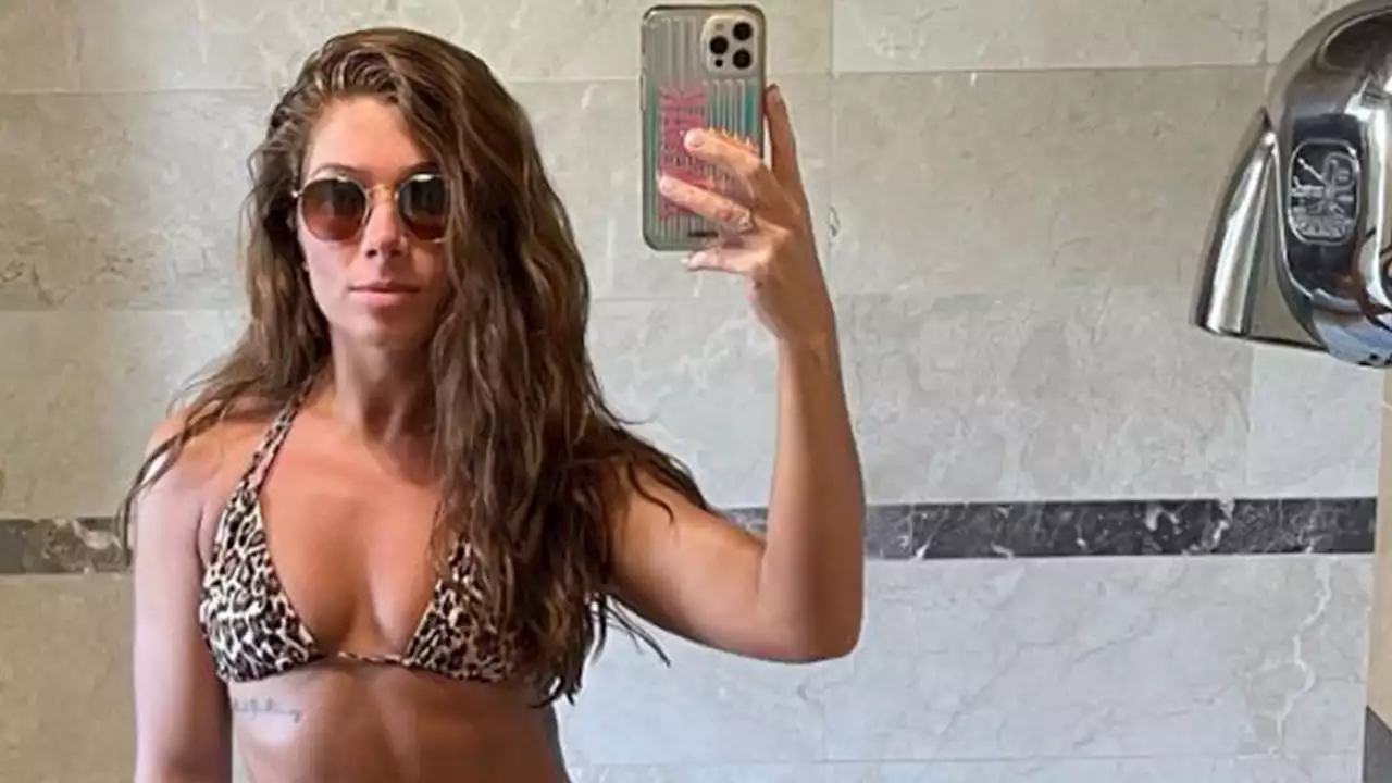 Ex-Coronation Street star Nikki Sanderson wows in leopard print bikini