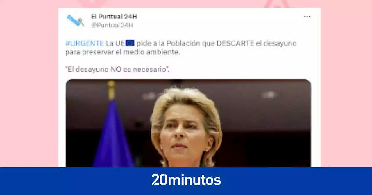 El bulo de que la Unión Europea pide saltarse el desayuno para preservar el medioambiente