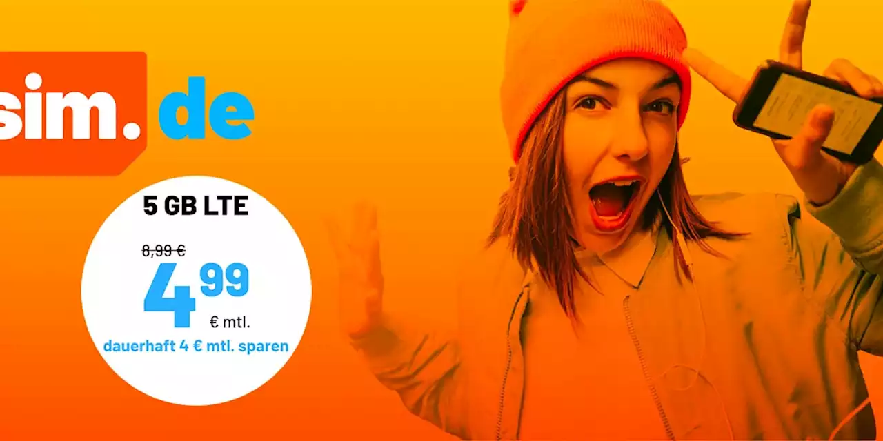 Sparsam surfen: o2-Tarif mit 5 GByte LTE für nur 4,99 Euro pro Monat