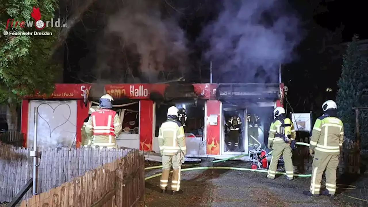 D: Brand in einem ehemaligen Imbiss in Dresden