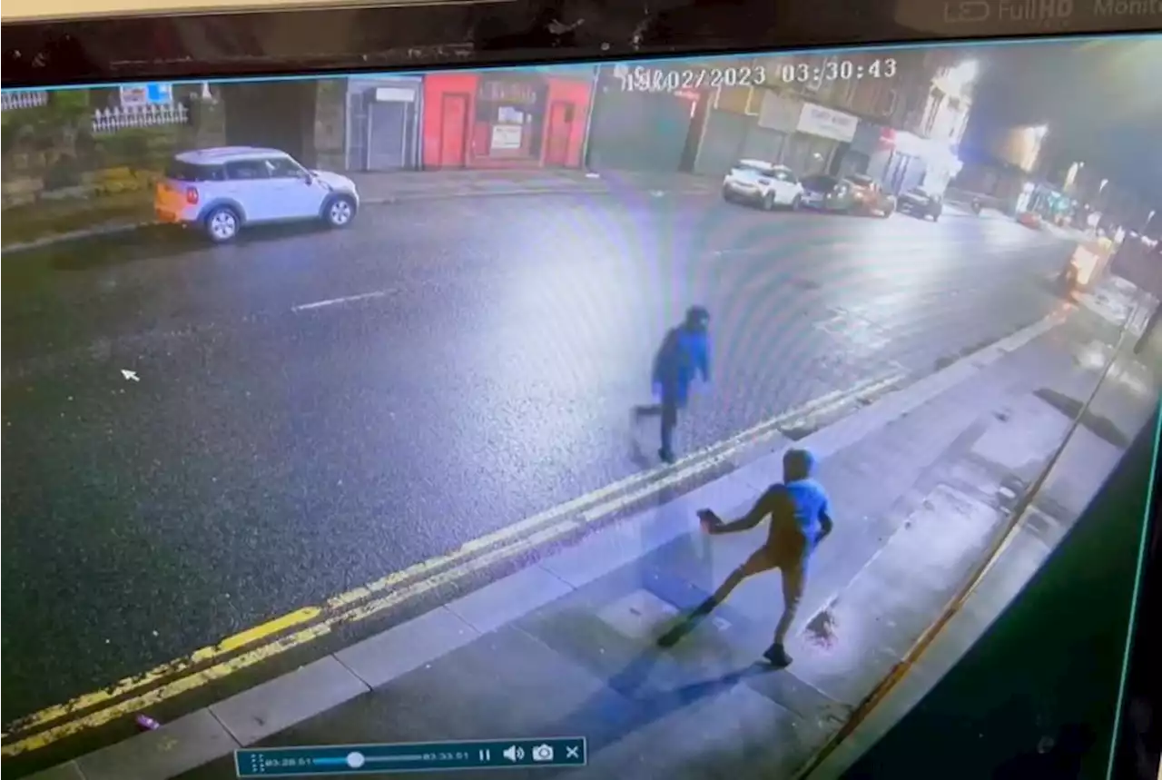 CCTV captures thugs smashing Glasgow restaurant with brick before robbing cash