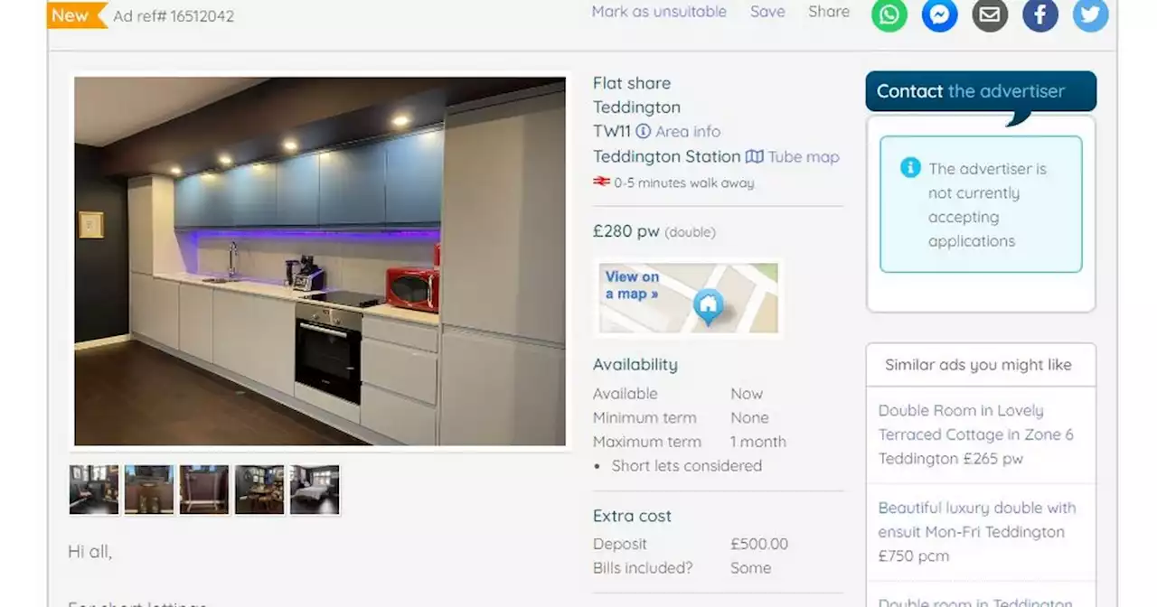 Advert goes up for £1,120 a month flat where you have to sleep in the KITCHEN