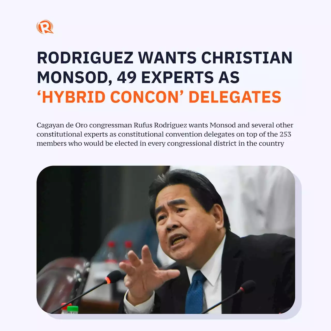 Rodriguez wants Christian Monsod, 49 experts as 'hybrid Concon' delegates