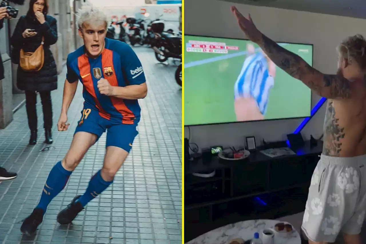 Jake Paul dribbled through Barcelona streets in full kit and made huge Messi claim