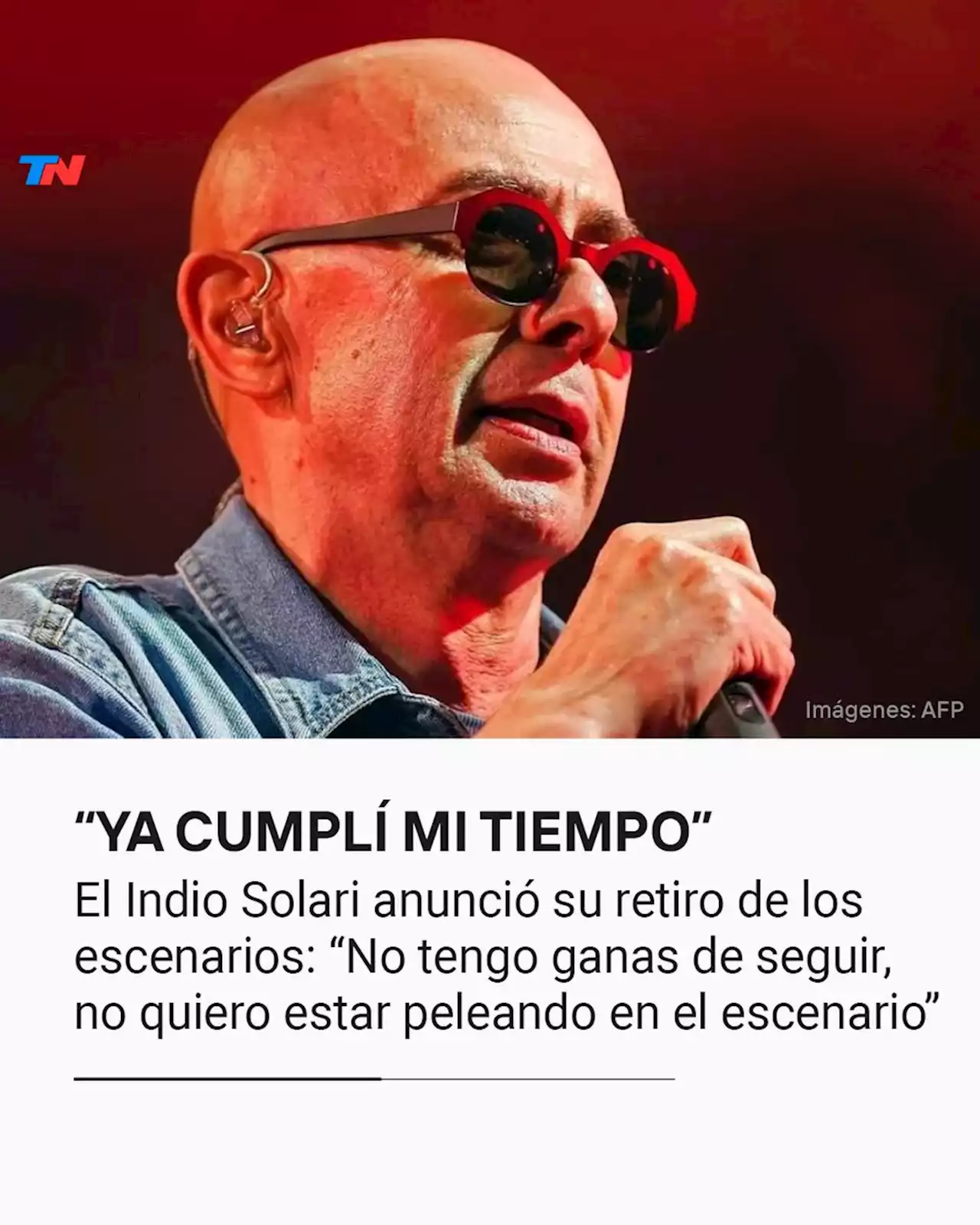 El Indio Solari anunció su retiro de los escenarios: “No tengo ganas de seguir, cumplí mi tiempo”