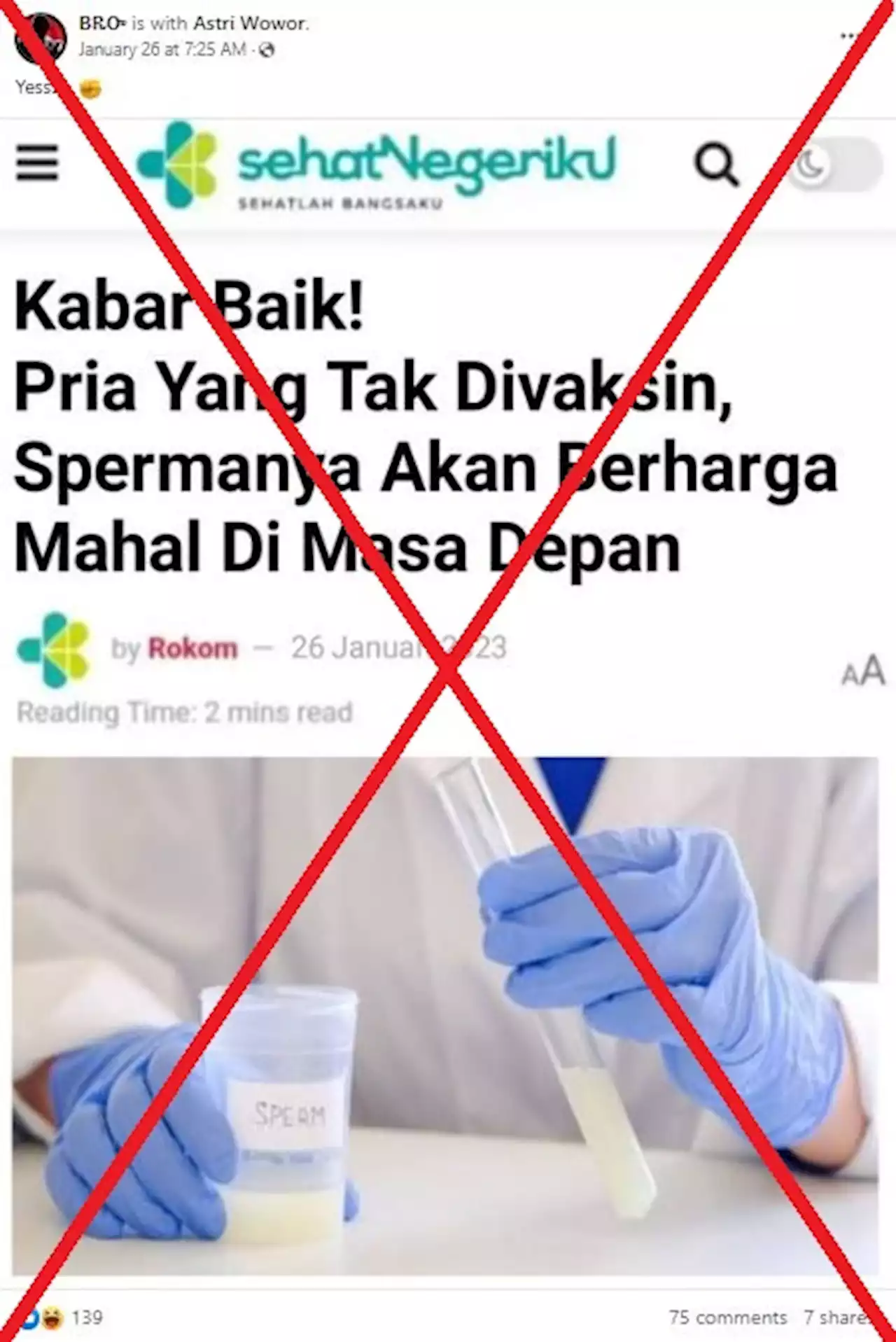 Indonesian health ministry rejects fabricated article on 'high value of unvaccinated sperm'