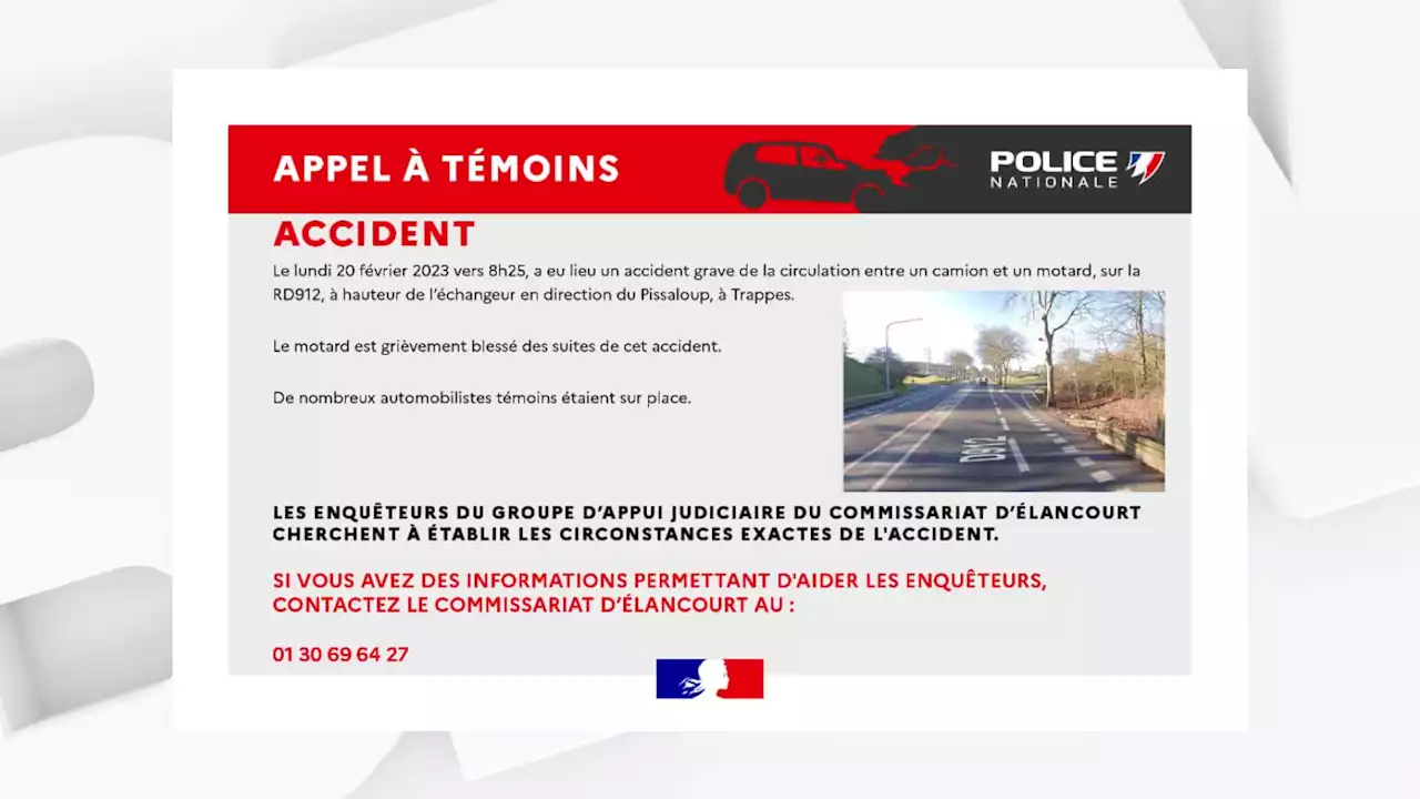 Yvelines: la police lance un appel à témoins après un accident de la route à Trappes