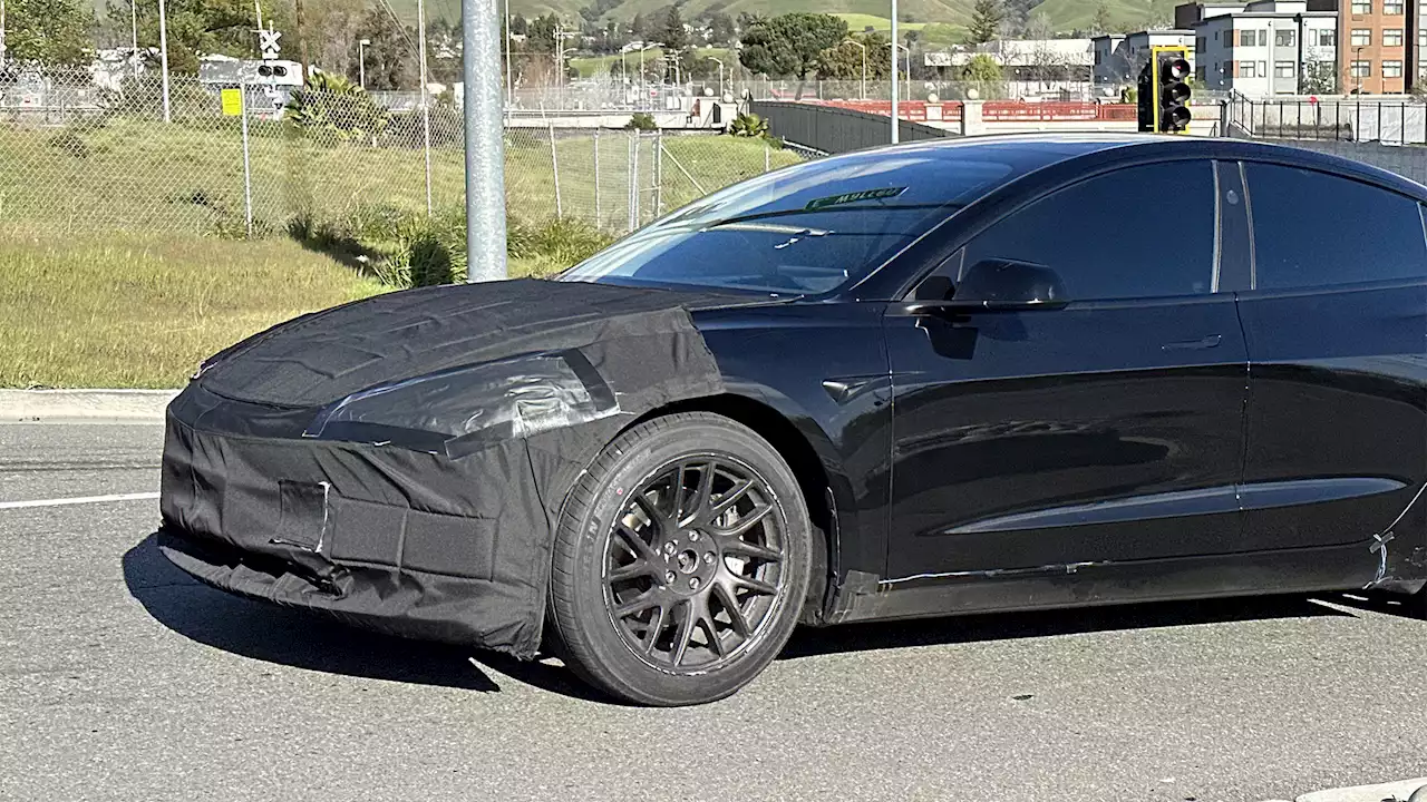 Refreshed Tesla Model 3 Tests Out New Wheels And Side Camera Design | Carscoops