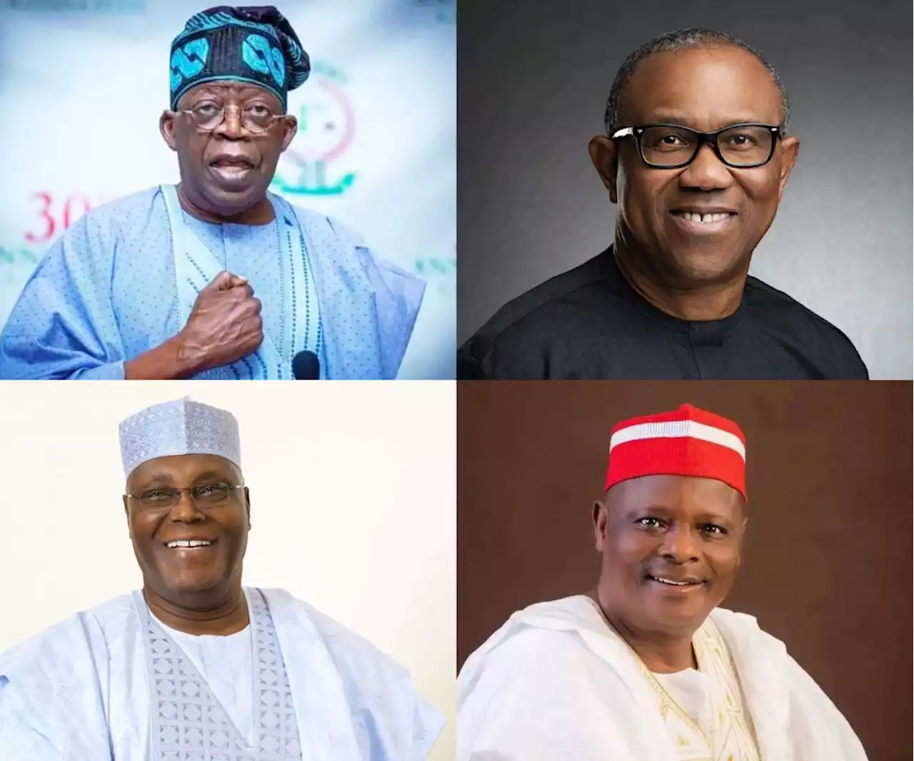 2023: How Tinubu, Obi, Atiku, Kwankwaso stand ahead of election