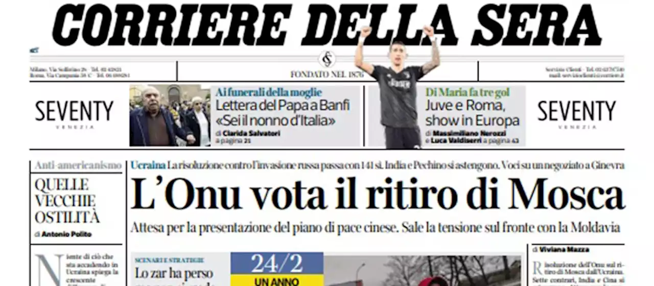 Le prime pagine di oggi - Il Post