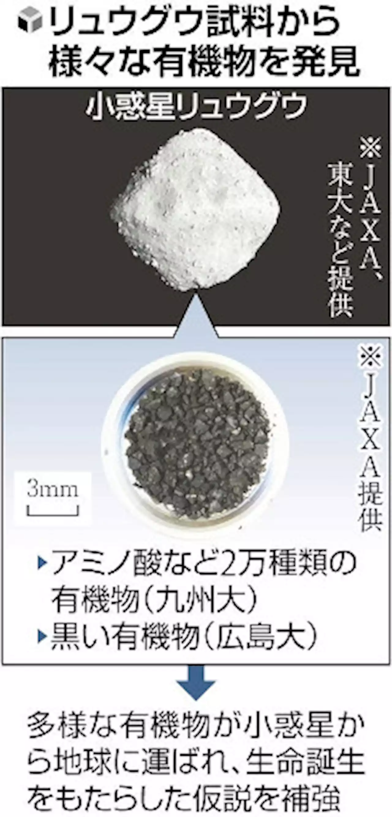 リュウグウ試料に有機物２万種類…分析チーム「地球に降り注ぎ、生命の材料となった可能性」 - トピックス｜Infoseekニュース