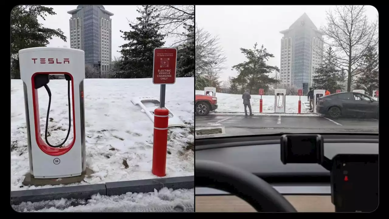 First Tesla Supercharging Station With 'Magic Dock' Spotted In New York