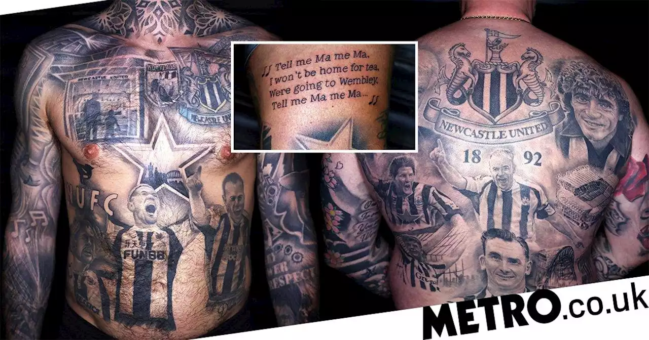 Newcastle fan inked with Wembley tattoo ahead of first cup final in 20 years