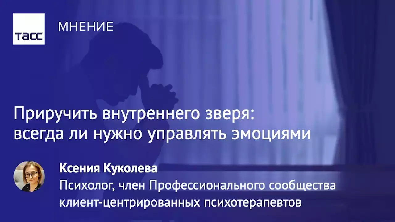 Приручить внутреннего зверя: всегда ли нужно управлять эмоциями - Мнения ТАСС