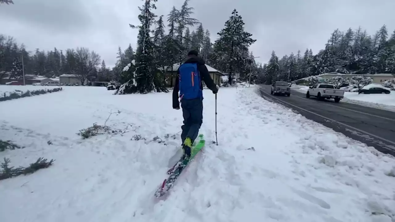 Skiing through Wine Country: Napa Co. gets stunning amount of snow during historic CA storm