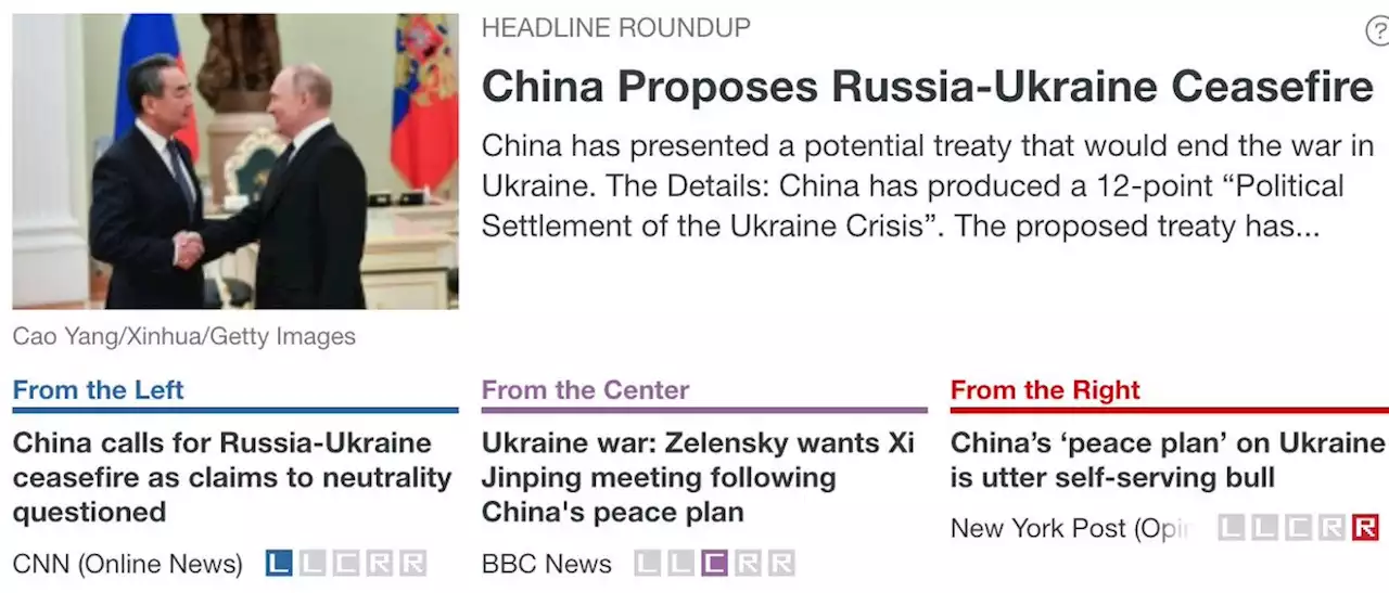 China Proposes Russia-Ukraine Ceasefire