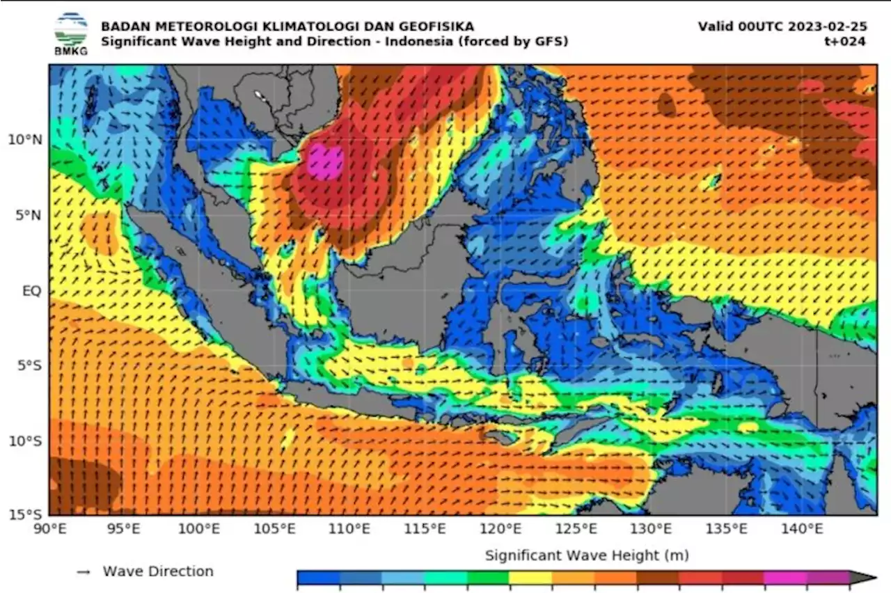 BMKG: Waspada gelombang tinggi hingga enam meter pada 25-26 Februari