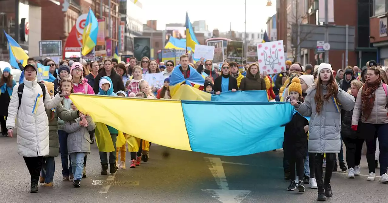 In pictures: Belfast hosts rally marking first anniversary of Ukraine invasion