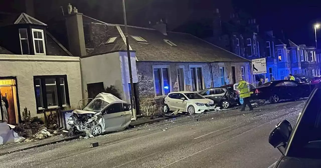 Car smashes into four parked vehicles on Scots road before driver flees scene