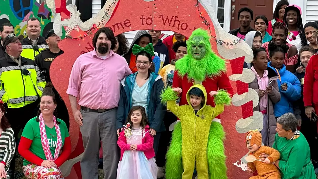 The Grinch visits a terminally-ill Fredericksburg child