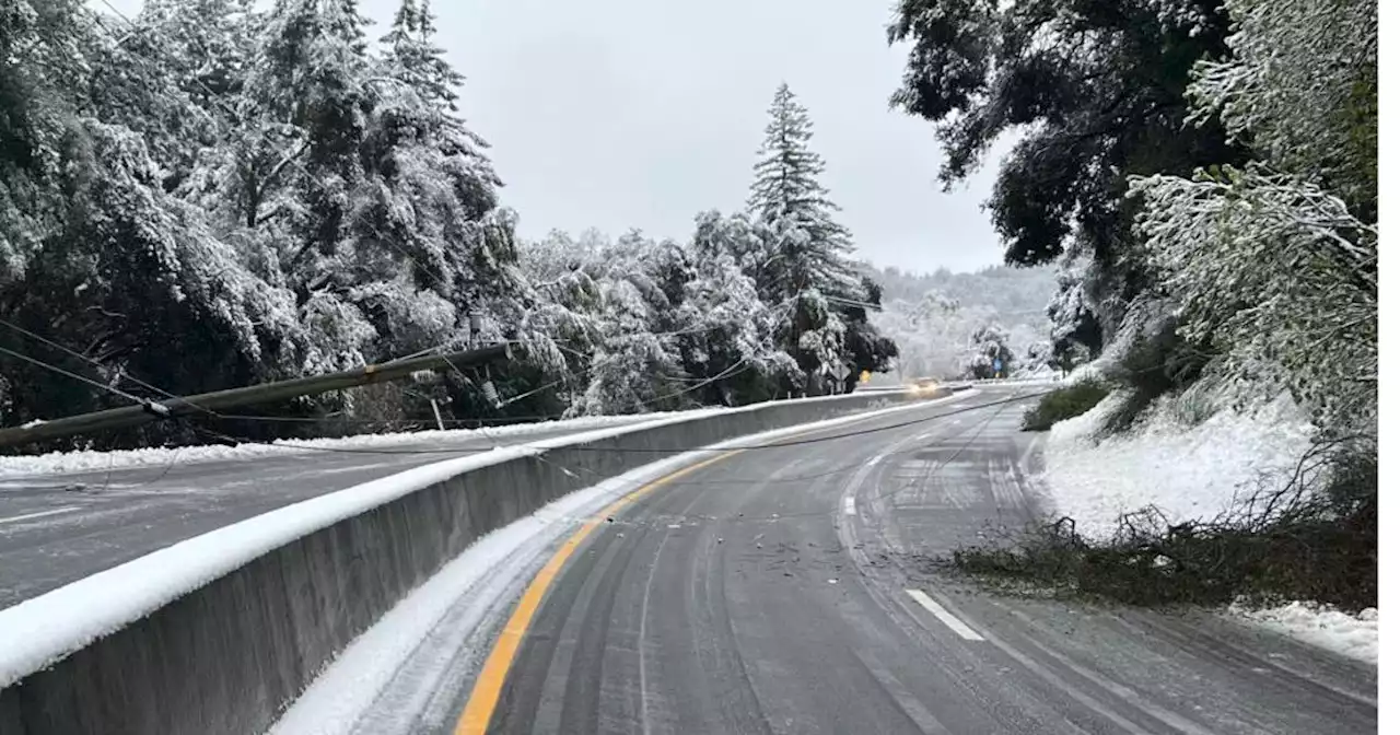 Update: Hwy 17 in Santa Cruz Mountains reopens after closure from snow, downed trees and wires