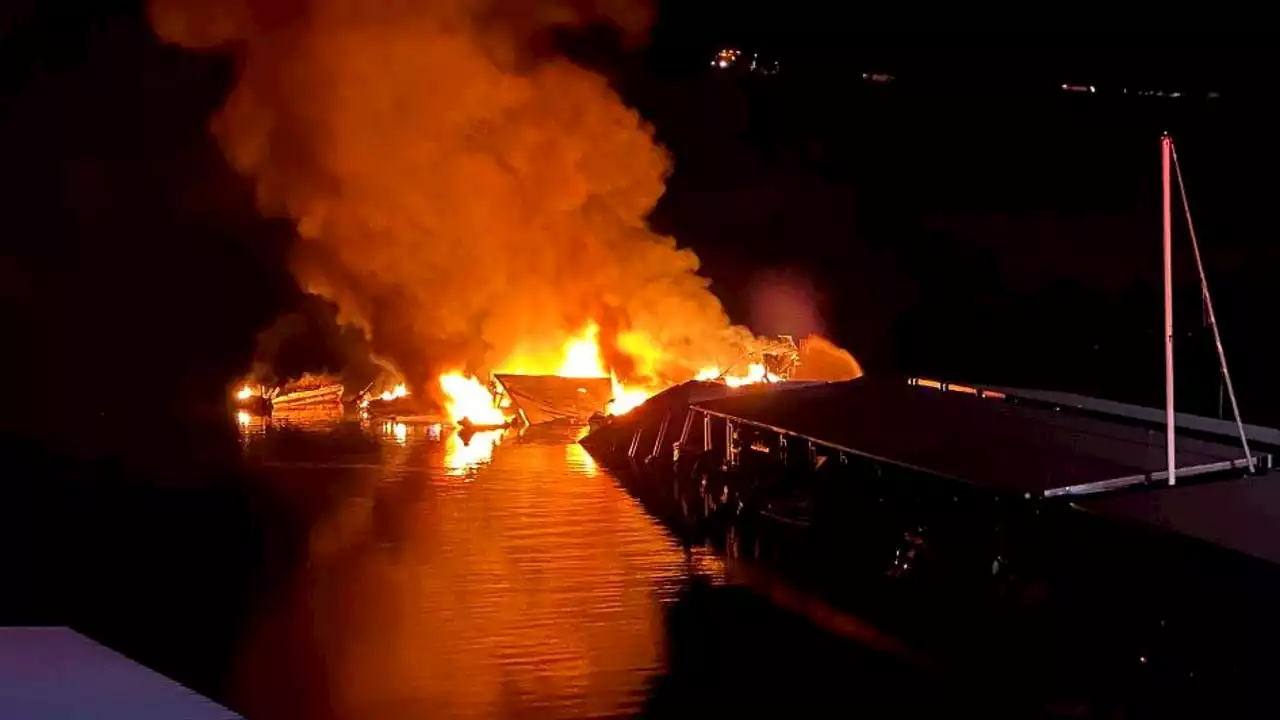 Boats, jet skis and houseboats involved in dock fire at Lake Berryessa's Markley Cove