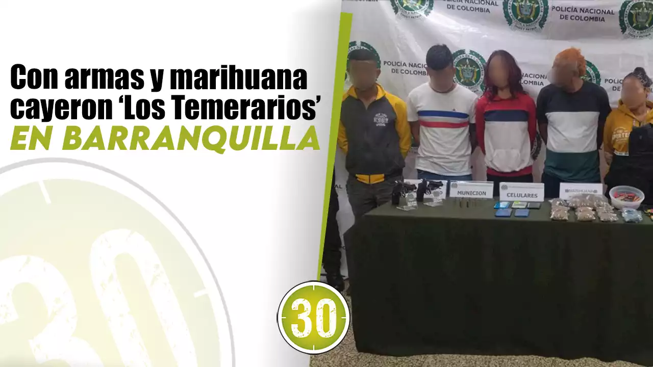 [VIDEO] Con armas y marihuana cayeron ‘Los Temerarios’ en Barranquilla | Minuto30