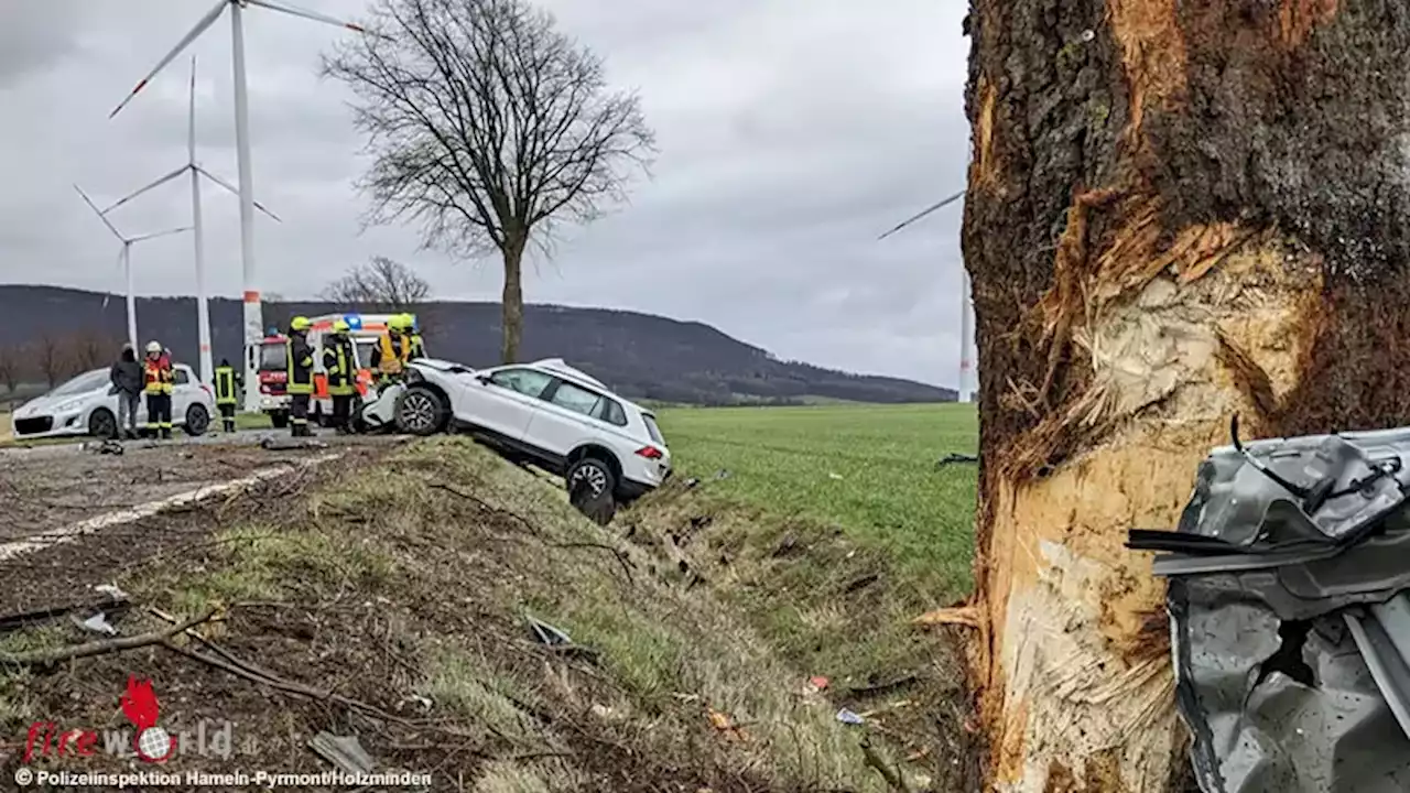 D: Mutter (35) und drei Kinder (5, 8, 13) bei Pkw-Kollision mit Baum in Coppenbrügge verletzt