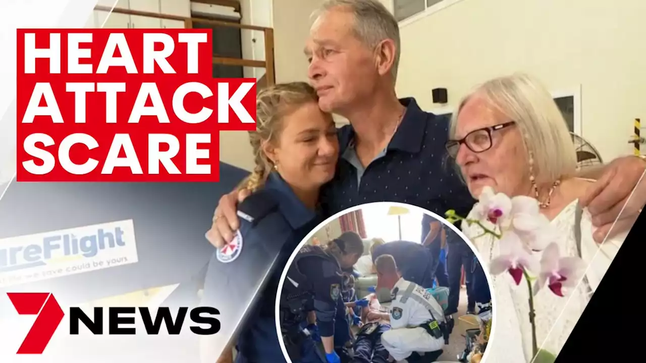 Heart attack victim Stephen Esgate reunited with paramedic Molly Johns | 7NEWS