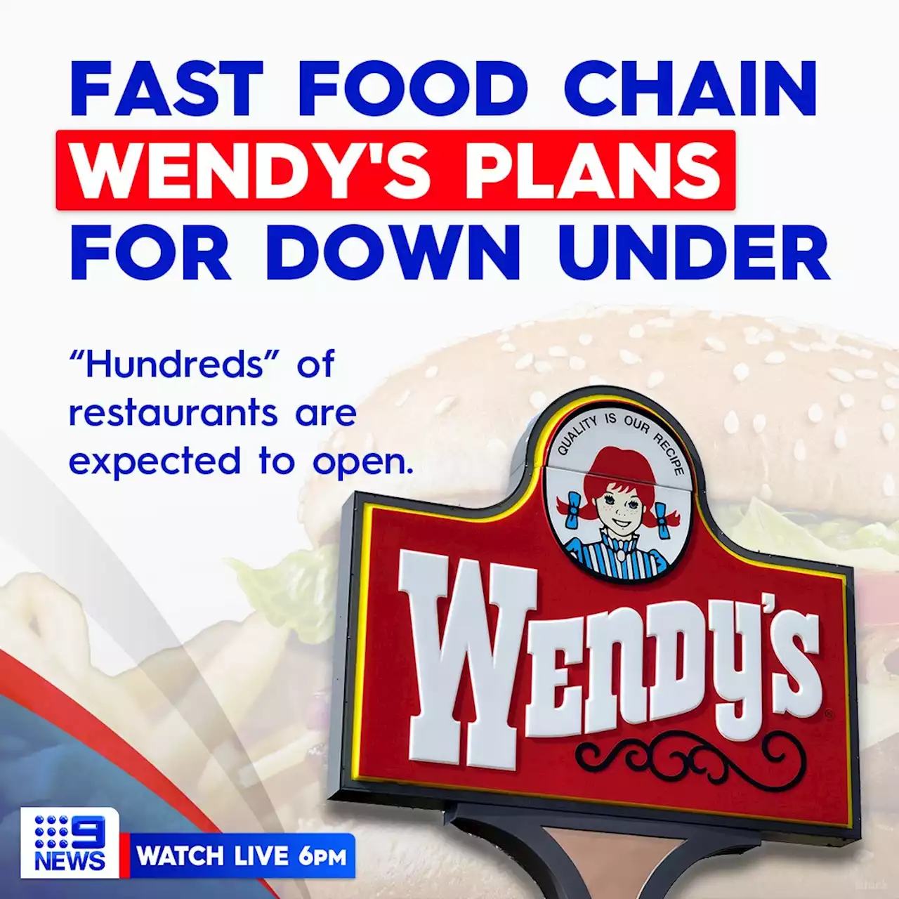 US fast food chain Wendy's plans for 'hundreds' of restaurants in Australia