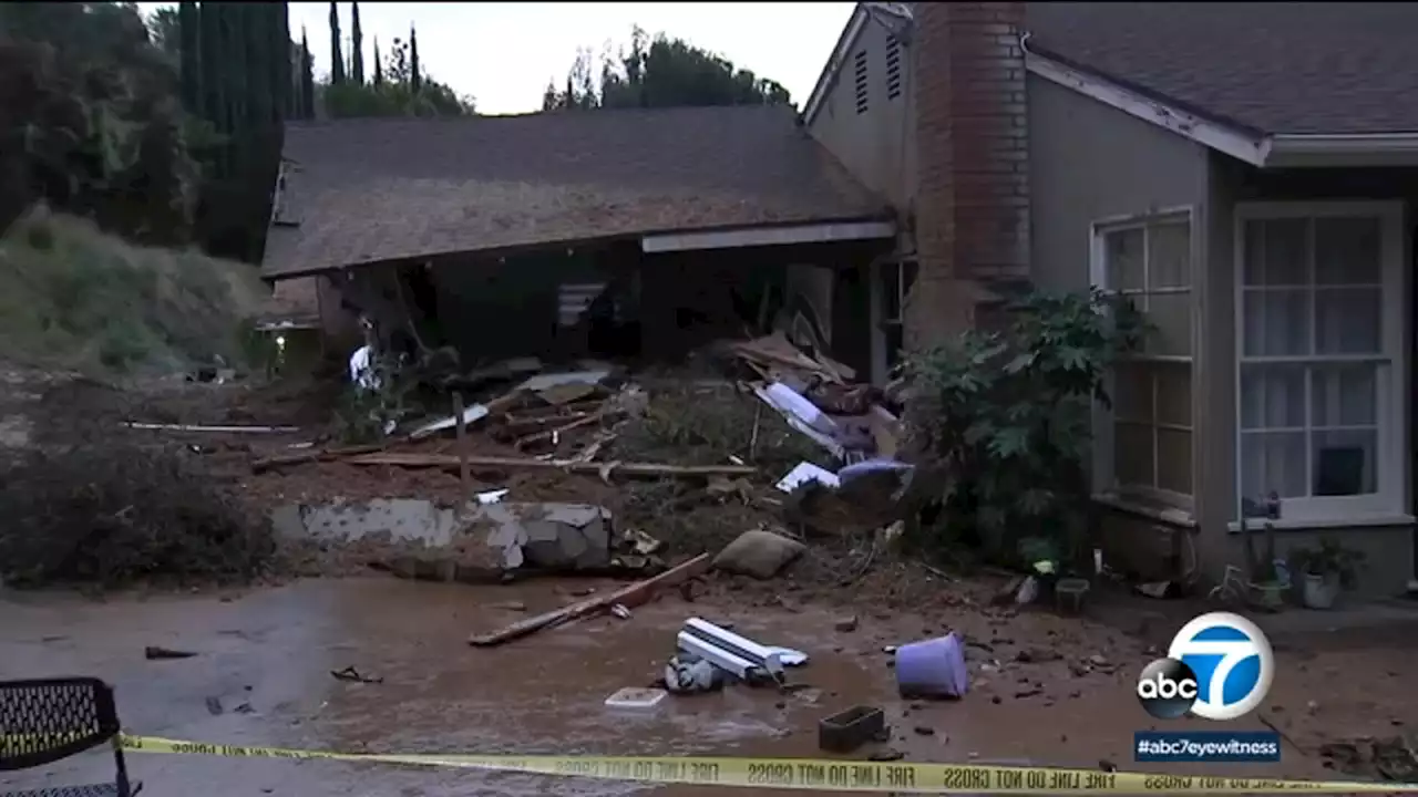 Mud slide overcomes La Canada Flintridge home